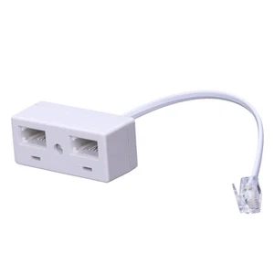 RJ11 Plug to Dual UK BT Telephone Socket Convertor S7C19974 - Afbeelding 1 van 8