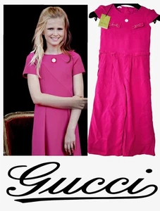 2K Gucci 2017 Kids Girls Pink Long Pants Jumpsuit 5 6 Romper Dress Outfit S M - Picture 1 of 18