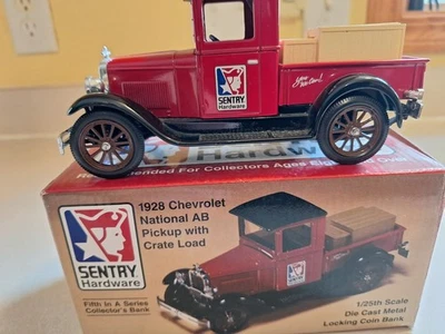 Sentry Hardware 1928 Chevrolet National AB Pickup with Crate Load Die Cast  Bank - Image 1 of 4