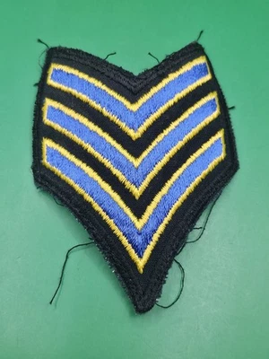 Vintage Police Law Enforcement Rank Chevrons Sergeant Patch Black/Blue/Gold. - Image 1 of 2