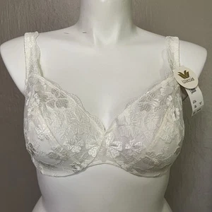 Wacoal 85139 VTG Capucine Underwire Lace Embroidered Bra Unlined Ivory 38D NWT - Picture 1 of 6