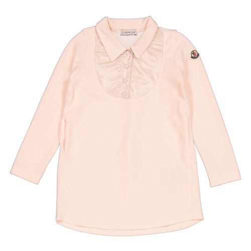 Abito manica lunga Moncler bambina rosa pastello peluche ciniglia