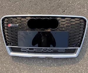 Parachoques delantero cromado parrilla de nido de abeja para Audi A7 S7 2011-2015 actualización a RS7 - Imagen 1 de 3