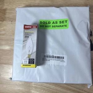 Satco S3282 120V Clear E12 Base Siluro Lampadina Incandescenza 25W / LOTTO 12 PZ - Foto 1 di 8