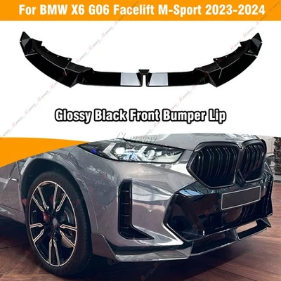 Auto Frontstoßstange Spoiler Lippe Schwarz Für BMW X6 G06 LCI M Sport 2023–2024 - Bild 1 von 4