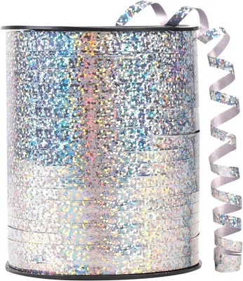 Cinta rizadora brillante plateada de 500 yardas rollo de globo metálico para fiesta festival A Foto 1 de 4