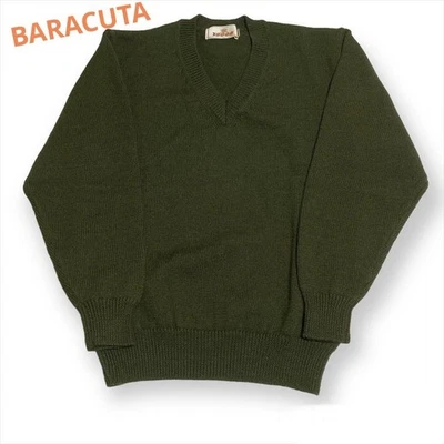 Suéter de malha BARACUTA L/S lã gola redonda verde escuro M BC1225014 - Imagem 1 de 4