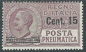 1927 REGNO POSTA PNEUMATICA SOPRASTAMPATO 15 SU 20 CENT MH * - RC19-4 - Picture 1 of 1