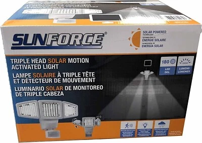 Luz de seguridad Sunforce solar de triple cabezal activada por movimiento 1500 lúmenes Foto 1 de 3