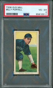 1909-11 T206 Billy Purtell Old Mill PSA 4 RARE LOW POP Chicago Whitesox POP 3