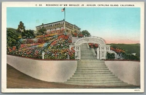 Postal Catalina Island CA Hogar Residencia de WM Wrigley Jr Avalon chicle - Imagen 1 de 2