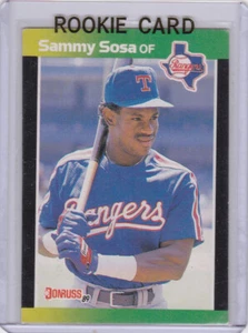 Tarjeta de novato Donruss de Sammy Sosa 1989 béisbol radiocontrol Rangers Chicago Cubs - Imagen 1 de 2