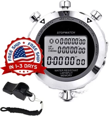 Cronómetro Temporizador para Deportes y Competiciones Resistente al Agua US NEW - Image 1 of 4