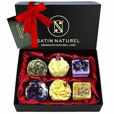 ORGANIC Bath Bombs Set 6 Pieces'Divine Moments' - Hand-Made Birthday Gifts for