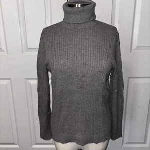 TALBOTS L/S Soft Ribbed Turtleneck Sweater with Button Cuffs size Large - Picture 1 of 6