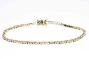 Tennisarmband 1,68 KT RUNDSCHLIFF LABORGEZÜCHTET DIAMANT 14 K GELBGOLD 7" VS1 - Bild 1 von 1
