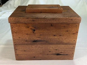 Reclaimed Barnwood Wormy American Chestnut Handmade Cremation Urn, Dark Stain - Picture 1 of 9