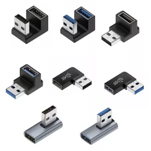 90 Degree Left Right Angled USB 3.0 A Male To Female Adapter Connector For PC - Picture 1 of 20