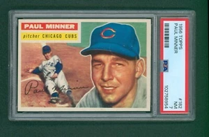 1956 Topps Baseball Card - #182 Paul Minner, PSA 7 NM - Picture 1 of 2