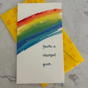 You're a Cheerful Giver Rainbow Design Gratitude Card Dayspring - Picture 1 of 5