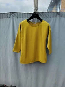 M&S Yellow Jersey And Woven Oversized Blouse Top UK 6 New - Picture 1 of 4