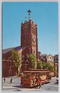 Antigua Iglesia de Santa María Antigua Chinatown California Postal Teleférico Línea - Imagen 1 de 2