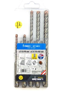Juego de taladros SDS Plus 5 - 10 mm FORCE-X, para hormigón armado, roca dura, entre otros - Imagen 1 de 1