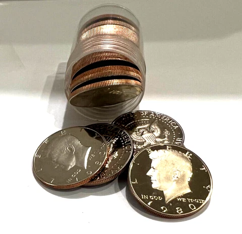 ROLL 1980 S Kennedy Half Dollar  PROOF from PROOF Set #3 Cover