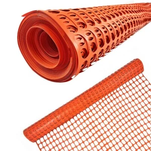 Ashman Plastic Mesh Fence, Construction Barrier Netting, Orange, 4'x200' Feet. - Picture 1 of 8