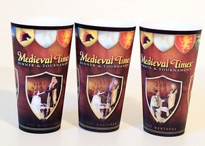 Lot of 3 Medieval Times Dinner & Tournament Plastic Holographic Collectible Cups - Picture 1 of 5
