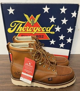 New Thorogood 814-4200 Moc Toe 6" Wedge Sole/Soft Toe Made in USA Size 9 EE - Picture 1 of 9