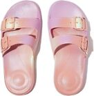 Fitflop Womens Iqushion Iridescent Two Bar Buckle Slides Sandal