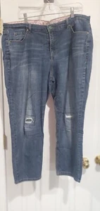 Vintage America Womens Boyfriend Cropped Jeans Blue Stretch Denim 16/33 - Picture 1 of 8