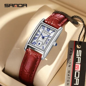 Tank Square Watch Luxury Classic Leather Men Women stainless steel Ladies Watch - Picture 1 of 31