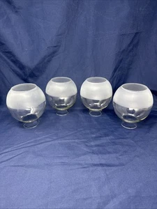 ANTIKES KLARES & MATTIERTES GLAS GAS ELEKTRISCHE LICHT LAMPE KUGELSCHIRM Set (4) - Bild 1 von 24