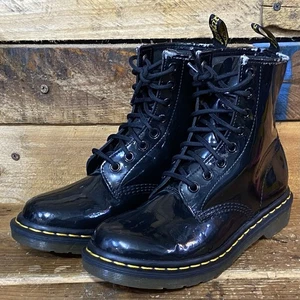 Dr. Martens 1460 Women's Black Patent Leather Lace Up Boots Size 7 US 38 EU - Picture 1 of 9