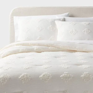 Tufted Diamond Crinkle Duvet Cover and Sham Set - Threshold - Picture 1 of 49