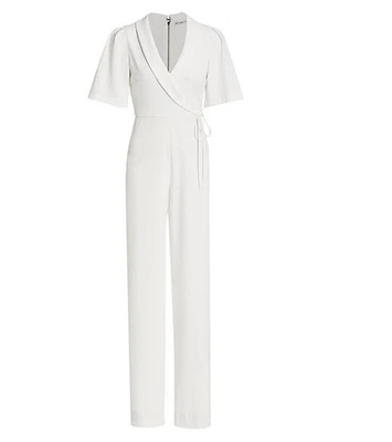 Новый с Ярлыками Alice + Olivia Luana искусственного надежном широкие ноги комбинезон белый размер 4 $395 новые брюки - Изображение 1 из 4