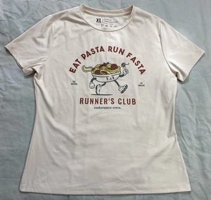 Eat Pasta Run Fasta Endurance Crew Runners Club Shirt Unisex XL Run 5K 10K Funny - Picture 1 of 5