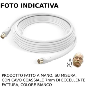 Cavo da 0,5 a 20m ANTENNA TV Maschio/Femmina Schermato coassiale IEC prolunga AV - Imagen 1 de 11