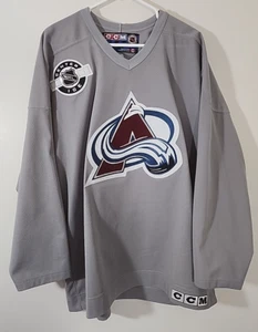 Vintage NHL Colorado Avalanche Center Ice Patch CCM Gray Hockey Jersey - Picture 1 of 9