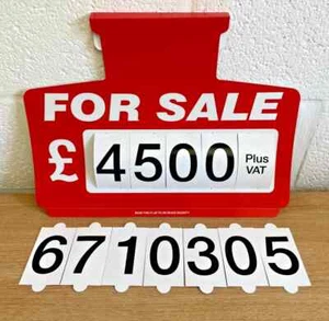 Car Sales Sign/Price Board PLUS Numbers Sheet/For Sale Sign/Sun Visor (Red) (1) - Picture 1 of 3