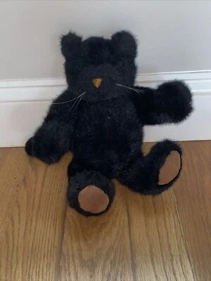 North American Bear Co Black Cat Plush Doll - 14" vtg 1990s Posable Whiskershire - Image 1 of 4