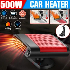 500W Portable Car Heater 12V Heating Fan Defogger Defroster Demister Air Purify - Picture 1 of 69