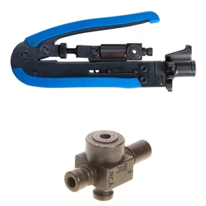 Herramienta de prensado de compresión RG59 RG6 RG11 F BNC conectores RCA crimpadora profesional - Imagen 1 de 8