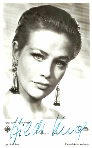 Hildegard Knef Original Signature On Card No. 8180 Cover