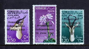 SOMALIA — SCOTT 242, C68-C69 — 1960 INDIPENDENZA SOVRASTAMPA SET — MNH — SCV $88 - Foto 1 di 2