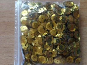Pailletten metallic Pailetten 6mm gewölbt 15g gelb gold spiegelnd Basteln Nähen - Bild 1 von 1