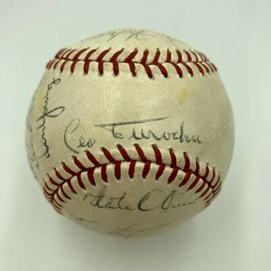 1969 Chicago Cubs Team Signed Baseball Ernie Banks Ron Santo Leo Durocher JSA - Picture 1 of 10