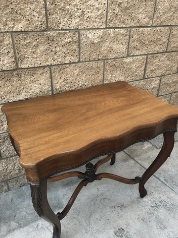 Louis XV Style Console Table In Walnut Cover
